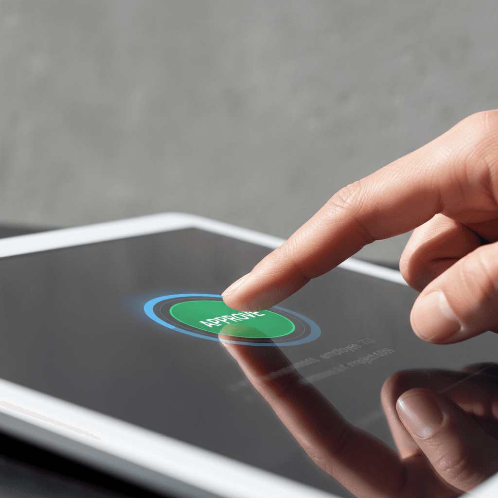 Timekeeping approval on tablet