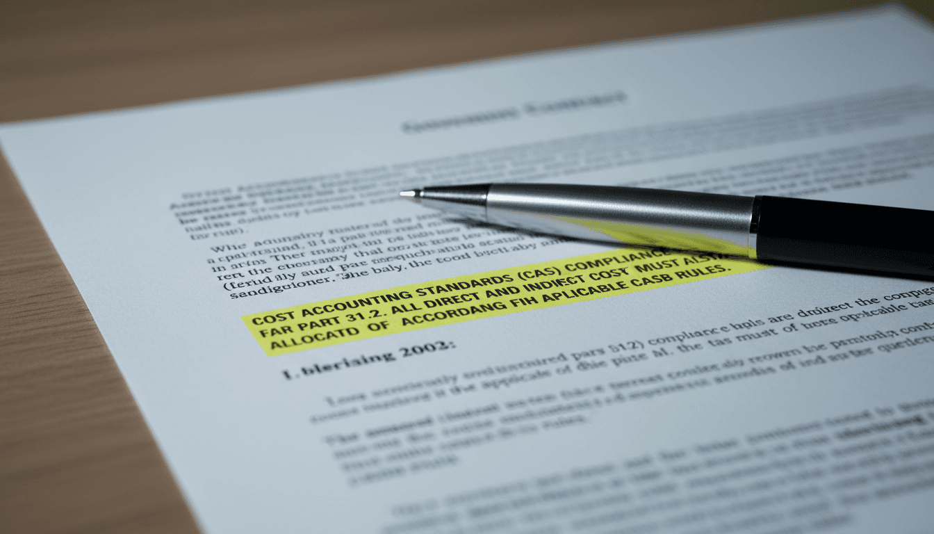 Cost accounting standards coverage determination document