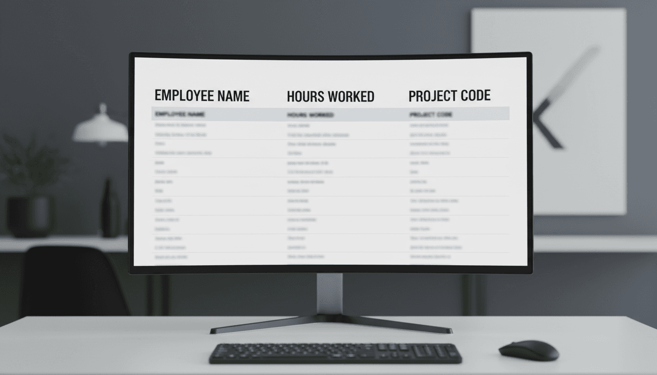 Payroll data mapped to contracts on a computer screen