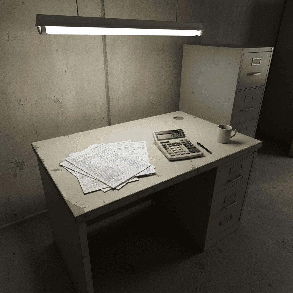 Paper timesheets on desk