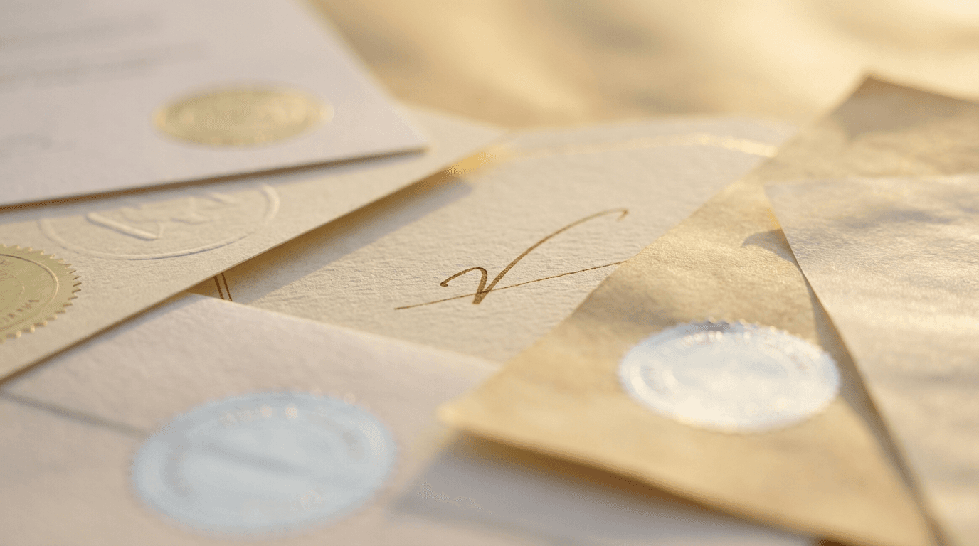 Compliance documents and government forms with approved stamp